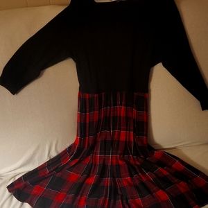Torrid black sweater plaid dress